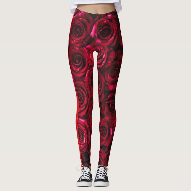 Leggings Roses rouges (Devant)
