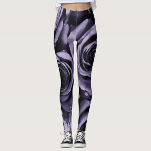 Leggings Roses Violet Pourpre Mode