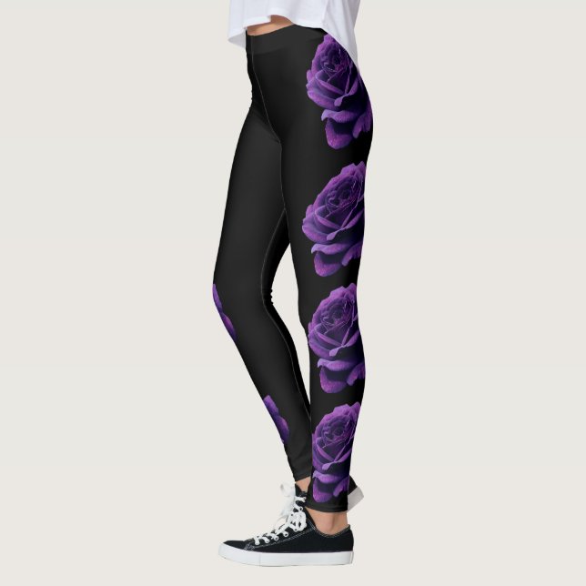 Leggings roses violets (Gauche)
