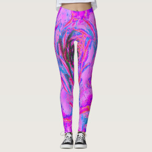Leggings Rosette de Sedum Succulent Violet et Magenta