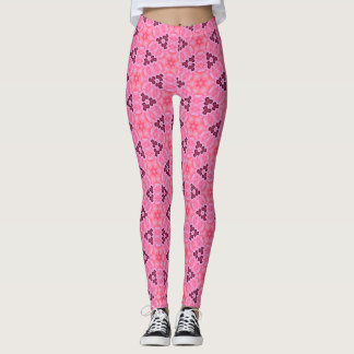 Leggings Rosy Radiance Floral géométrique Motif sans coutur