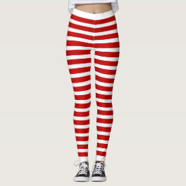 Leggings rot und weiß gestreift