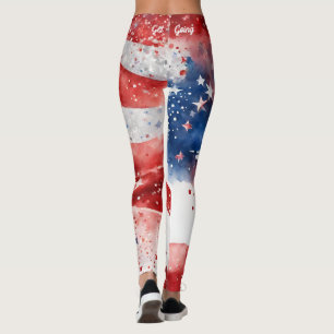 Leggings Rouge blanc et bleu 4 juillet