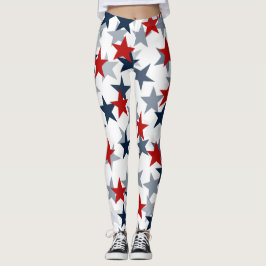 Leggings Rouge blanc et bleu étoile