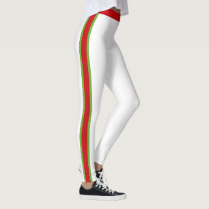 Leggings Rouge blanc et vert joyeux et festif