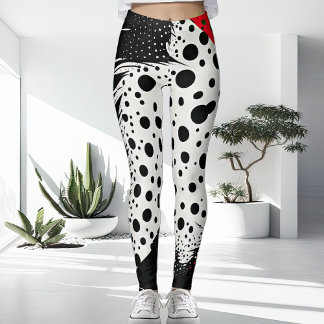 Leggings Rouge blanc inhabituel et femmes noires modernes