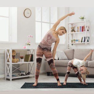 Leggings Rouge cerise, marbre rose