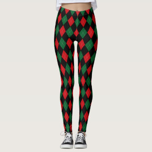 Leggings Rouge classique, vert et blanc de ~ à motifs de