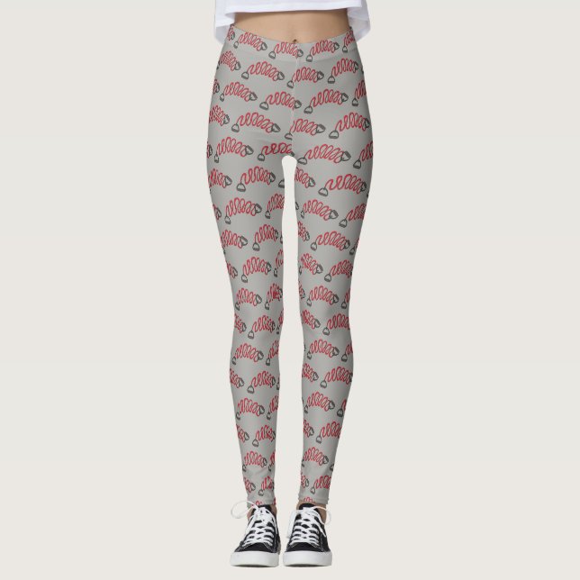 Leggings Rouge Exercice Résistance Bande Entraînement Fitne (Devant)