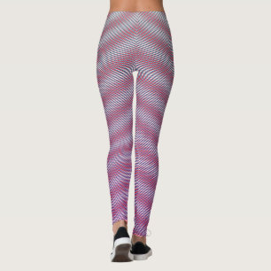 Leggings Rouge Horizontal Moiré rayures noir dégradé Trippé