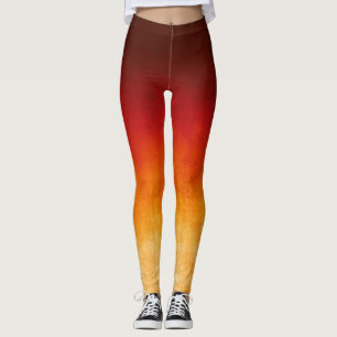 Leggings Rouge jaune rustique ombre