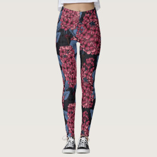 Leggings Rouge lilas sur bleu foncé