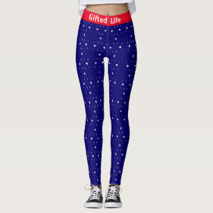 Leggings Rouge Moderne, Bleu Royal & Blanc