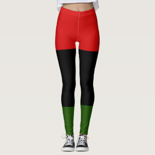 Leggings Rouge, noir et vert
