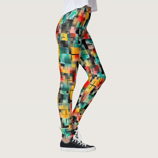 Leggings Rouge vert jaune noir (Droite)