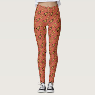 Leggings Rouge Vert Noir Poissons et Crocodiles Égyptiens