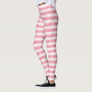 Leggings Rouges Clair et Rayures Brumeuses Blanches