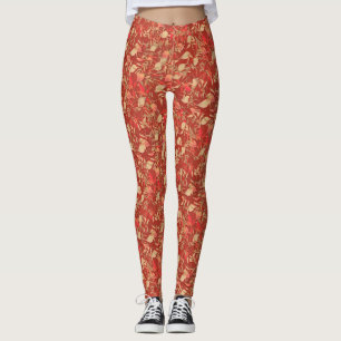 Leggings Rouille de automne Orange Rouge look Beige Khaki