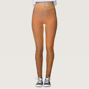 Leggings Rouille noire, texture métallique gros plan.