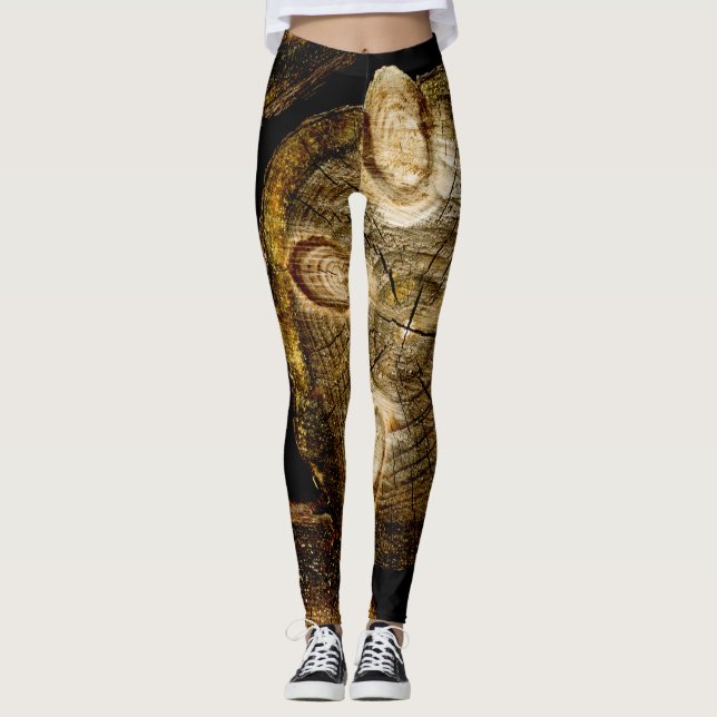 Leggings Rouleau de journal rustique (Devant)