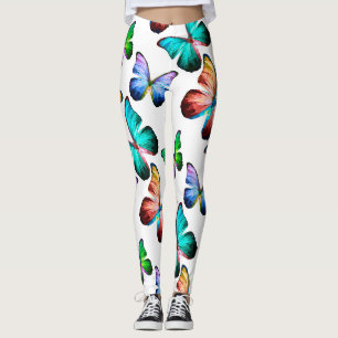 Leggings royaume de Rainbow Morpho Blue Butterflies