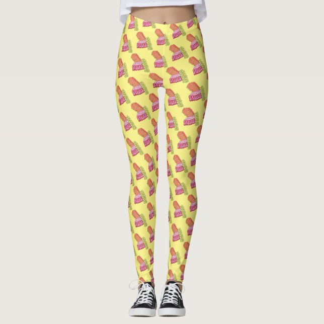 Leggings Ruban de Noël à l'ancienne Bonbons de Noël Sucré (Devant)
