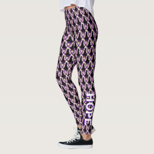 Leggings Ruban de sensibilisation à la violette Mots person