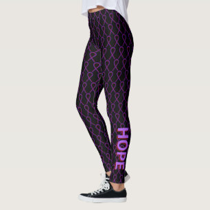 Leggings Ruban de sensibilisation au violet et à la bourgog