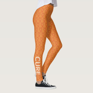 Leggings Ruban de sensibilisation orange Mots personnalisés