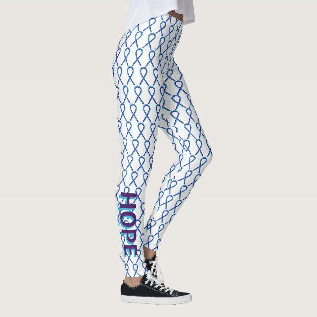 Leggings Ruban de sensibilisation turquoise et violette Leg (Droite)