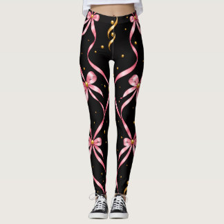 Leggings rubans et or sur pantalon de jogging noir