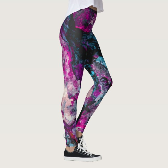 Leggings Ruby et Sapphire Crystal Geode Abstrait (Droite)