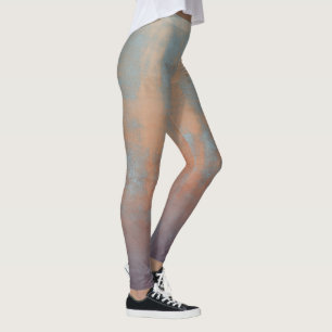 Leggings Rustic Blue Rust Abstrait Art Nr67