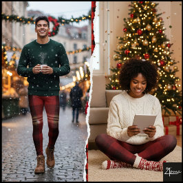 Leggings Rustic Maroon Black Plaid Flannel Tartan