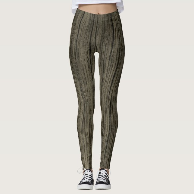 Leggings Rustique Faux Motif à l'aspect bois (Devant)