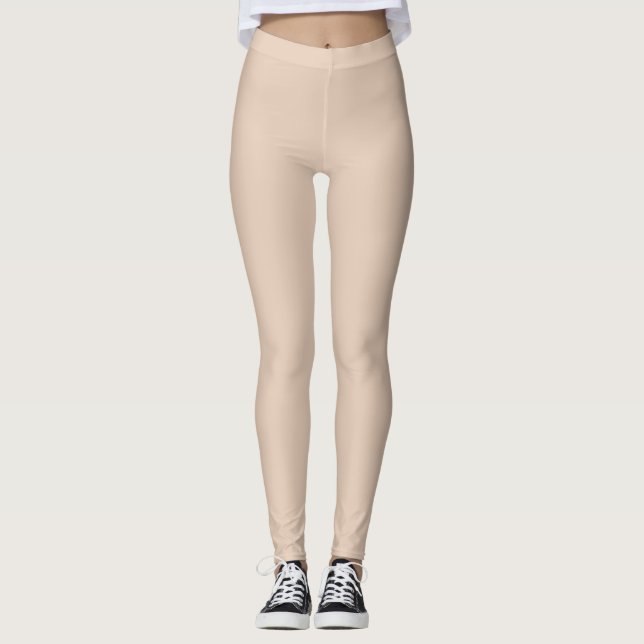 Leggings Sable du désert couleur uni clair (Devant)