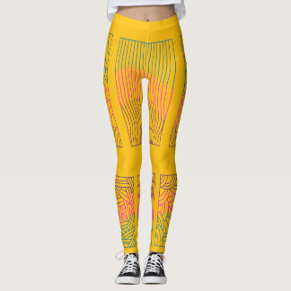 Leggings Sac messager tri-ligne design sarcelle rose violet