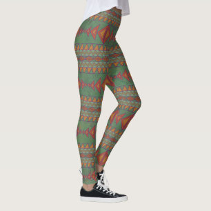 Leggings Sagebrush sud-ouest vert conception géométrique Le