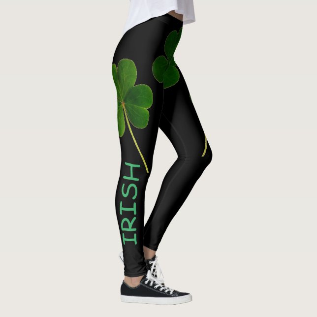 Leggings Saint Patrick's Day 2020 Irish Shamrock Green Text (Droite)