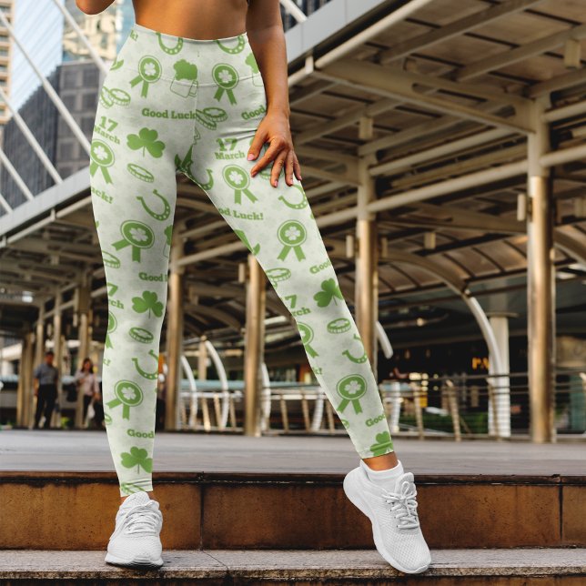 Leggings Saint Patrick's Day Green Elements Motif (Créateur téléchargé)