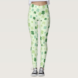 Leggings Saint Patricks jour Green Cover Shamrock Motif