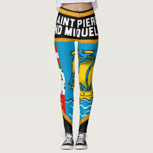 Leggings Saint Pierre And Miquelon Flag