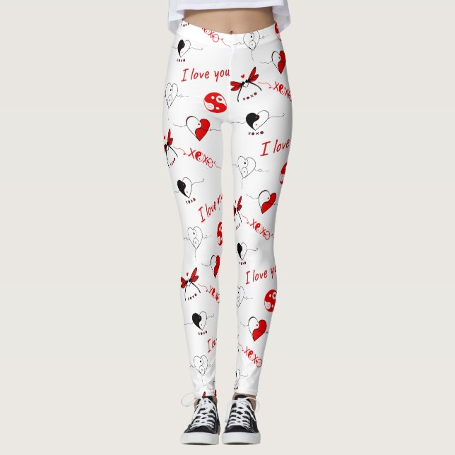 Leggings Saint Valentin Amour & Coeurs (Devant)