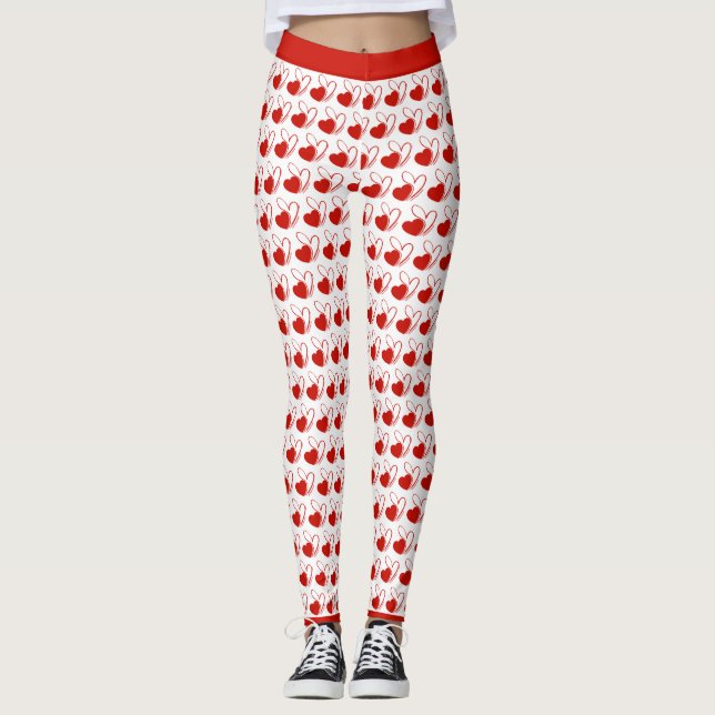 Leggings Saint-Valentin Coeurs Tordus (Devant)