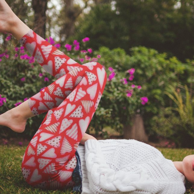 Leggings Saint Valentin Cookie Hearts aquarelle (Créateur téléchargé)