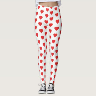 Leggings Saint-Valentin Motif du coeur rouge Whimsiacl