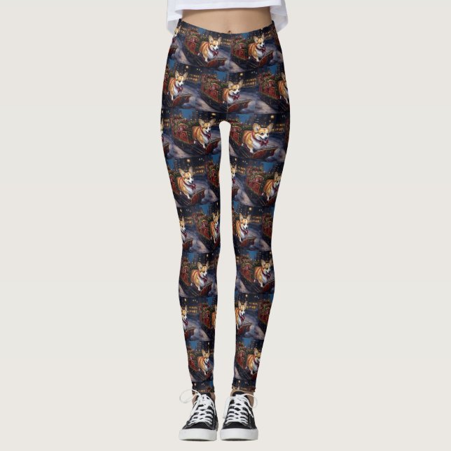 Leggings Saison de Noël de Corgi (Devant)