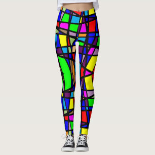 Leggings Salle de fitness arc-en-ciel électrique