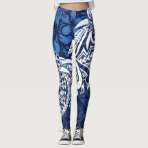 Samoan - Hawaïen - Tribal bleu polynésien Imprimer