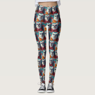 Leggings Samoyède avec Roses de cœur pour la Saint-Valentin